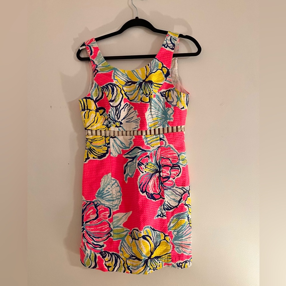 Lilly Pulitzer Bright Pink Floral Dress Sz 6